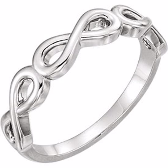 51618:101:P 14kt White Stackable Infinity Ring