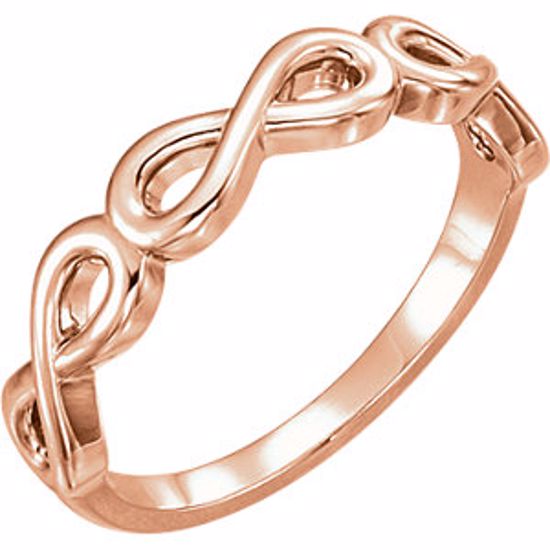 51618:103:P 14kt Rose Stackable Infinity Ring