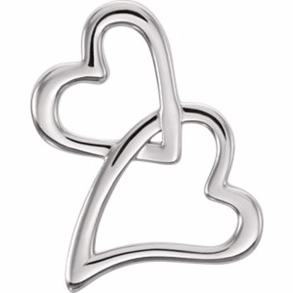 86330:104:P Platinum Double Heart Chain Slide