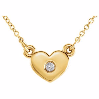 86335:601:P 14kt Yellow .03 CTW Diamond Heart 16" Necklace