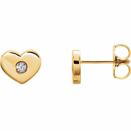 86336:601:P 14kt Yellow .06 CTW Diamond Heart Earrings