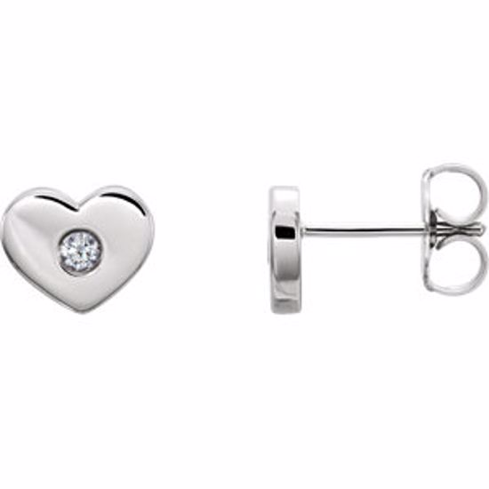 86336:603:P Sterling Silver .06 CTW Diamond Heart Earrings