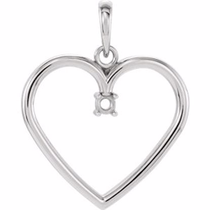 85895:1019:P Sterling Silver 2.2mm Heart Pendant Mounting