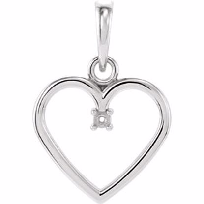 85895:1025:P Sterling Silver 1.5mm Heart Pendant Mounting