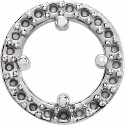 85916:1030:P Sterling Silver Halo-Style Pendant Mounting for 4.9mm Center