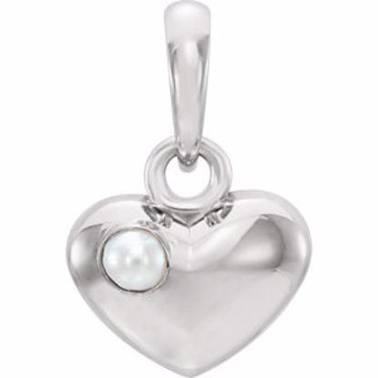 86316:604:P Sterling Silver Freshwater Cultured Pearl Heart Pendant 