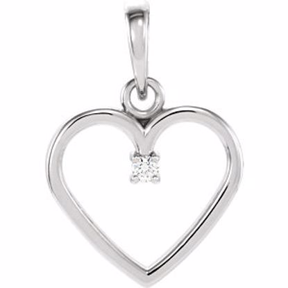 85895:6007:P Sterling Silver .02 CTW Diamond Heart Pendant