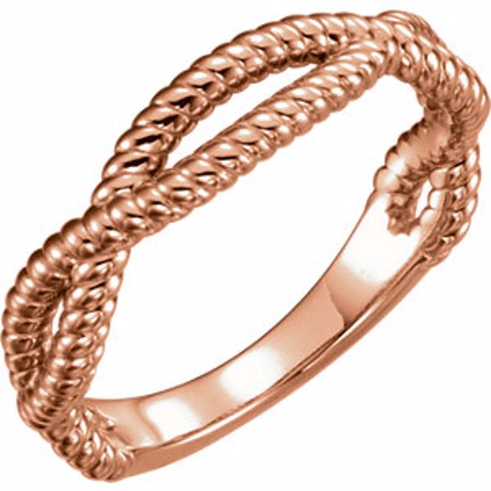 51572:103:P 14kt Rose Rope Ring