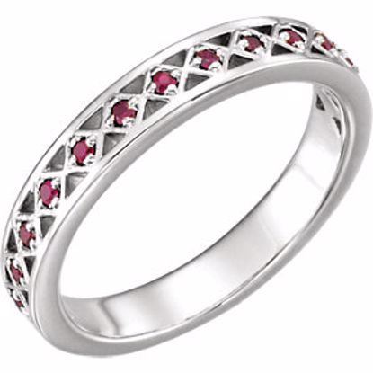 71831:604:P Sterling Silver 1.3 mm Ruby Stackable Ring