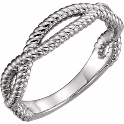 51572:101:P 14kt White Rope Ring