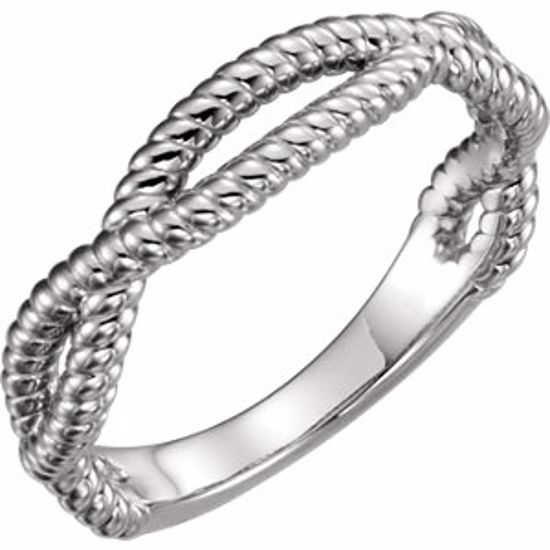 51572:101:P 14kt White Rope Ring