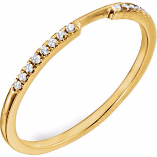 652209:103:P 14kt Yellow 1/10 CTW Diamond Band for 5mm Round Engagement Ring