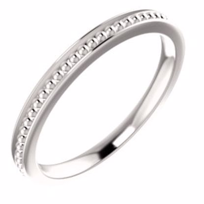 51620:101:P 14kt White Stackable Bead Ring Size 5