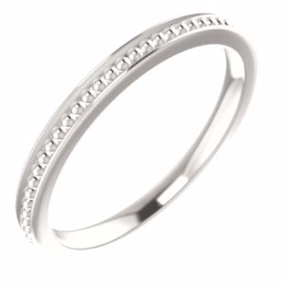 51620:107:P 14kt White Stackable Bead Ring Size 6