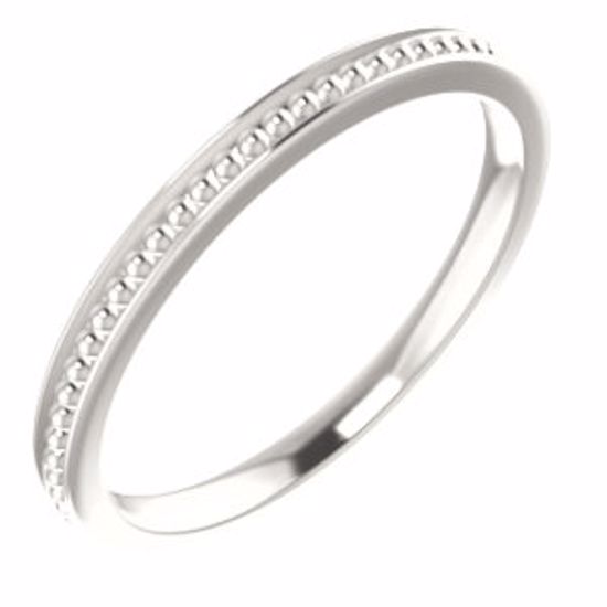 51620:113:P 14kt White Stackable Bead Ring Size 7