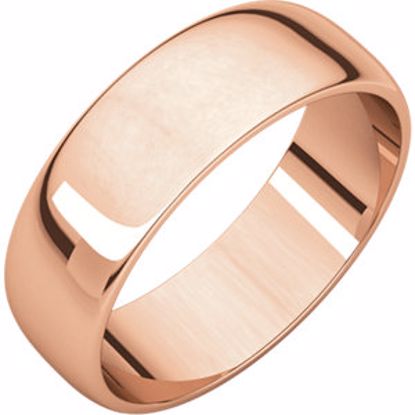 HRL8.5:100:P 14kt Rose 6mm Half round Light Band