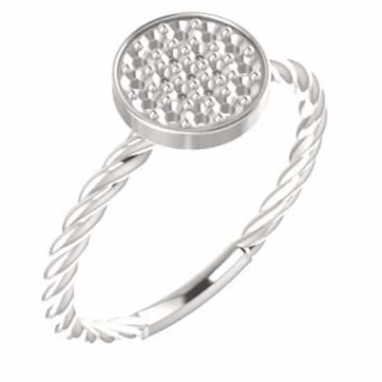 122882:604:P Sterling Silver 1/6 CTW Diamond Cluster Rope Ring