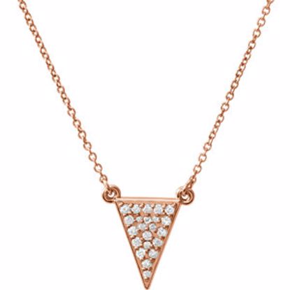 86423:602:P 14kt Rose 1/5 CTW Diamond Triangle 16.5" Necklace