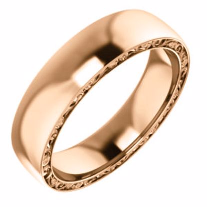 51577:810:P Platinum 6mm Sculptural-Style Relief Pattern Band Size 10