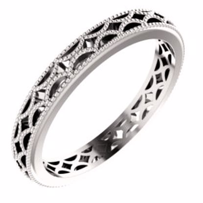 51580:142:P Platinum 3mm Crescent Milgrain Design