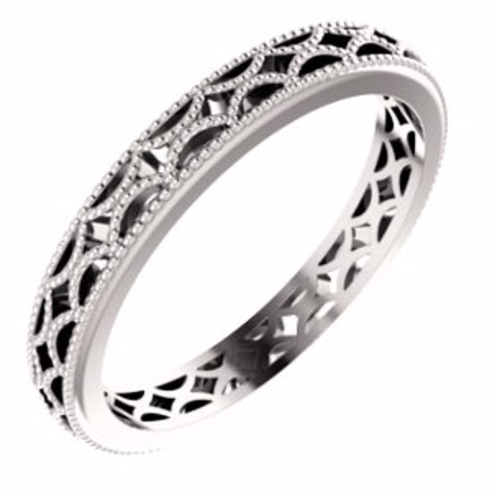 51580:141:P 14kt Rose 3mm Crescent Milgrain Design