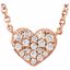 68662:102:P 14kt Rose 1/10 CTW Diamond Heart 18" Necklace