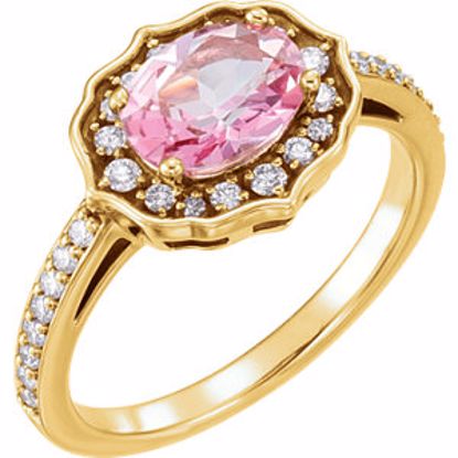71873:601:P 14kt Yellow Baby Pink Topaz & 1/3 CTW Diamond Ring
