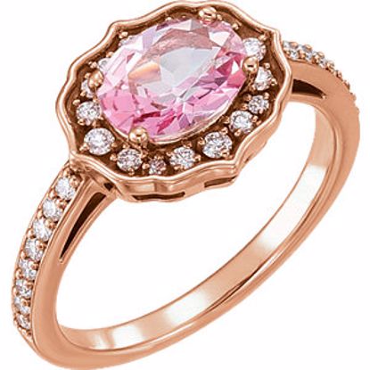 71873:602:P 14kt Rose Baby Pink Topaz & 1/3 CTW Diamond Ring