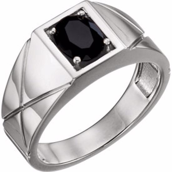 9839:603:P Sterling Silver Onyx Men's Ring