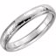 51534:197:P Platinum 4mm Half Round Edge Comfort Fit Hammer Finish Band Size 8.5