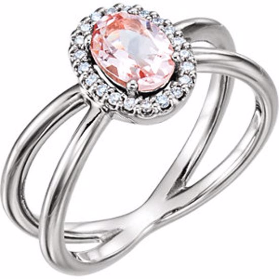 71878:600:P 14kt White Morganite & 1/10 CTW Diamond Ring