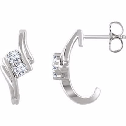 652222:60000:P 14kt White 3/8 CTW Diamond Two-Stone Earrings