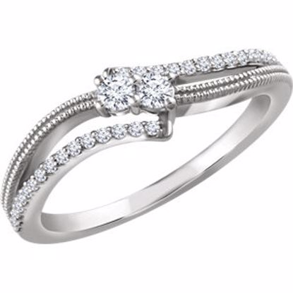 652224:60000:P 14kt White 1/4 CTW Diamond Two-Stone Ring