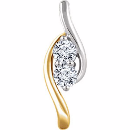 652227:60000:P 14kt White & Yellow 1/2 CTW Diamond Pendant