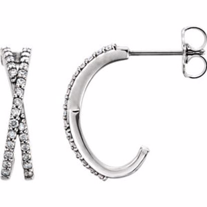 86333:600:P 14kt White Pair 1/4 CTW Diamond Criss Cross Earrings