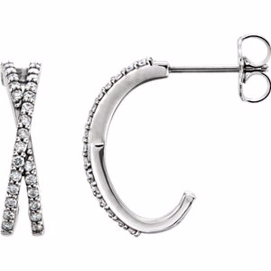 86333:603:P Platinum Pair 1/4 CTW Diamond Criss Cross Earrings