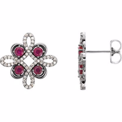 86367:603:P Platinum Ruby & 1/4 CTW Diamond Earrings 