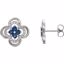 86370:603:P Platinum Genuine Blue Sapphire & 1/5 CTW Diamond Clover Earrings