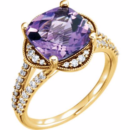 71815:601:P 14kt Yellow Amethyst & 3/8 CTW Diamond Ring