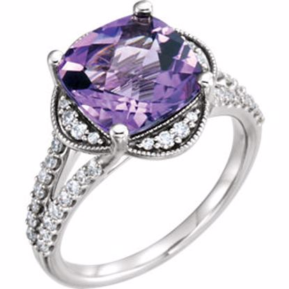 71815:603:P Platinum Amethyst & 3/8 CTW Diamond Ring