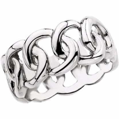 5217:6443:P Continuum Sterling Silver 9.5mm Link Design Band