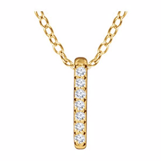 652218:60000:P 14kt Yellow .05 CTW Diamond 16-18" Bar Necklace