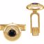 86426:106:P 14kt Yellow Men's Onyx & Diamond Cuff Links