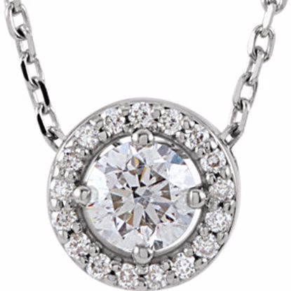 85916:6017:P Platinum 1/5 CTW Diamond Halo-Style 16" Necklace