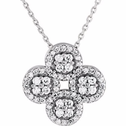 86309:603:P Platinum 1/2 CTW Diamond Clover Necklace