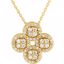 86309:601:P 14kt Yellow 1/2 CTW Diamond Clover Necklace