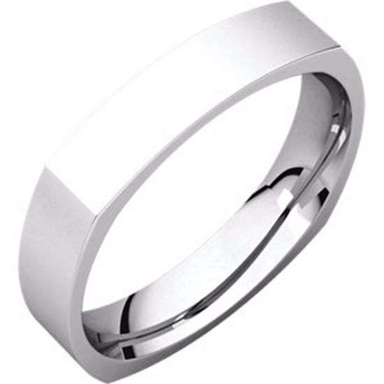 SQR10:276449:P Palladium 4mm Square Comfort Fit Band