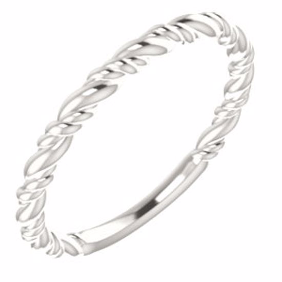 51570:101:P 14kt White Stackable Rope Ring