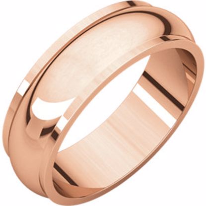 HRE12.5:713:P 14kt Rose 6mm Half Round Edge Band