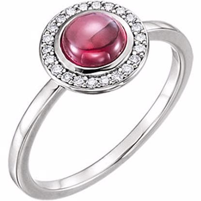 71821:604:P 14kt White Rhodolite & 1/8 CTW Diamond Ring